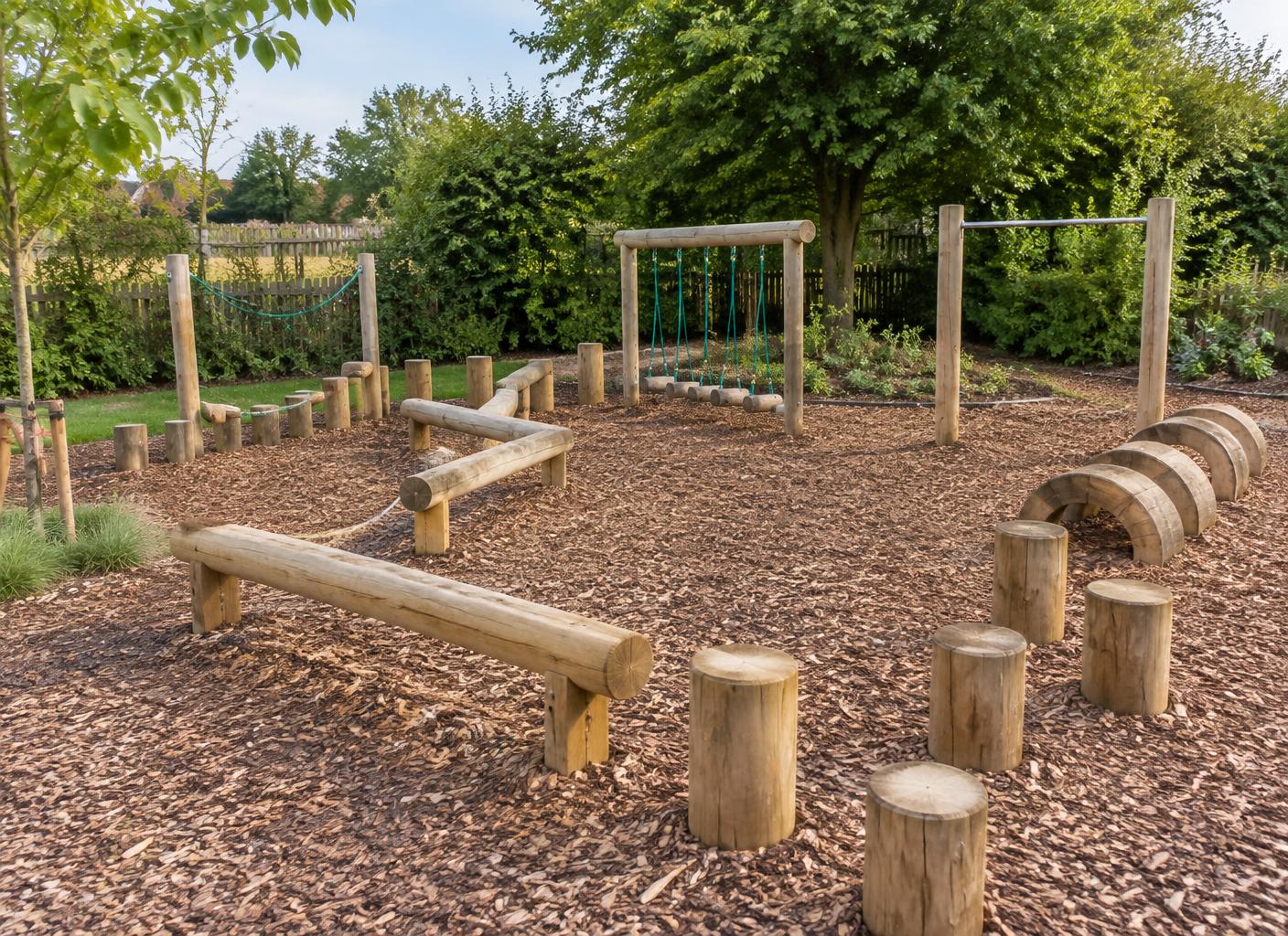 Illustrative timber play equipment, standing in for the Little Einsteins nursery work
